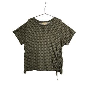 Michael Kors Logo Print Women’s Blouse Side Tie Detail Size 3X